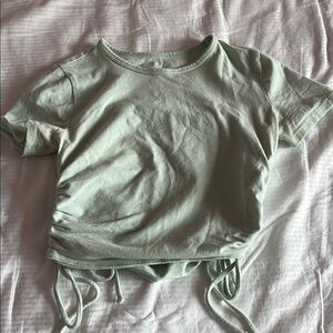 Light Green Ruched Crop Top